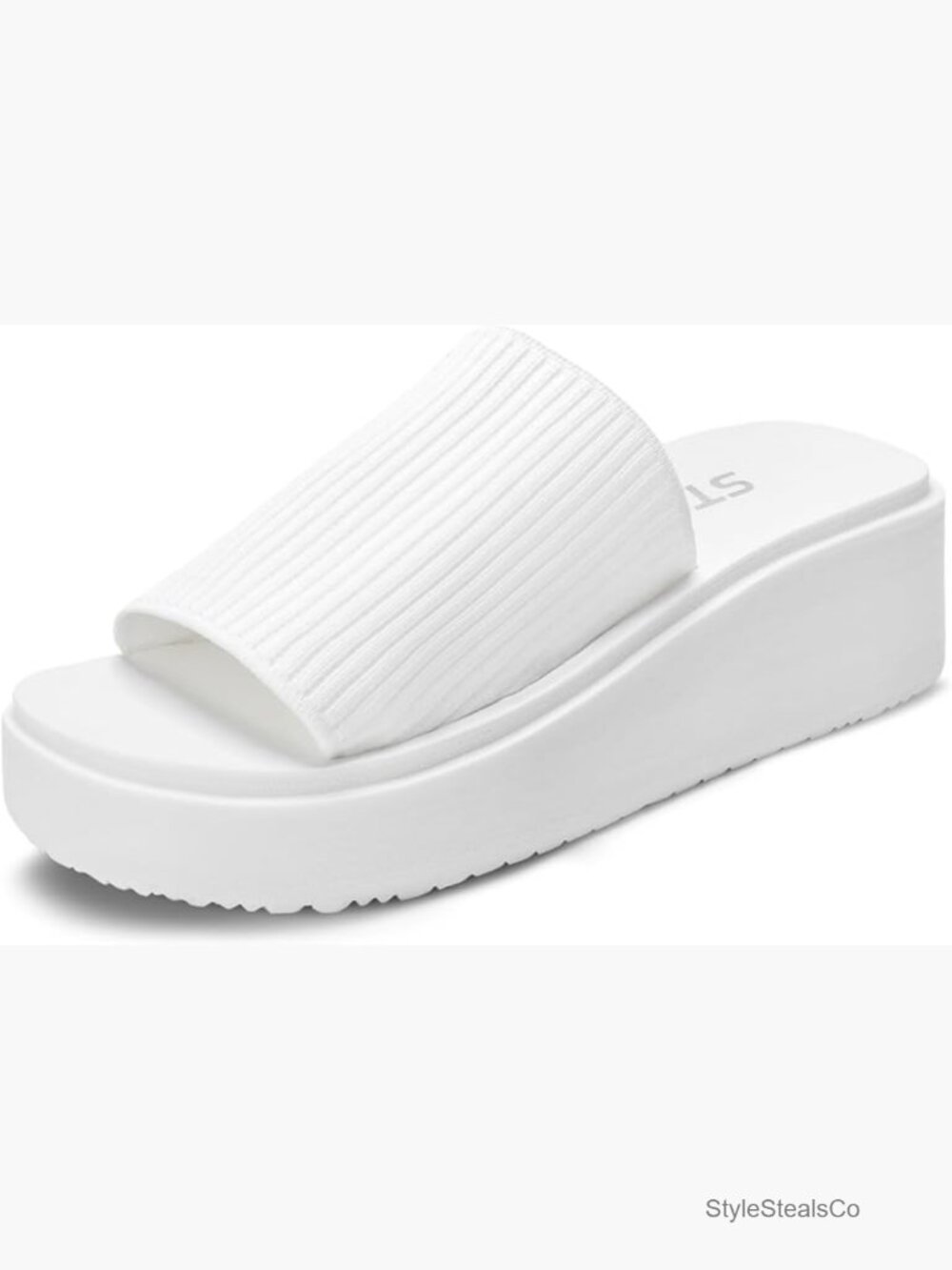 Platform Sandals Women Chunky Slides Memory Foam Cushion